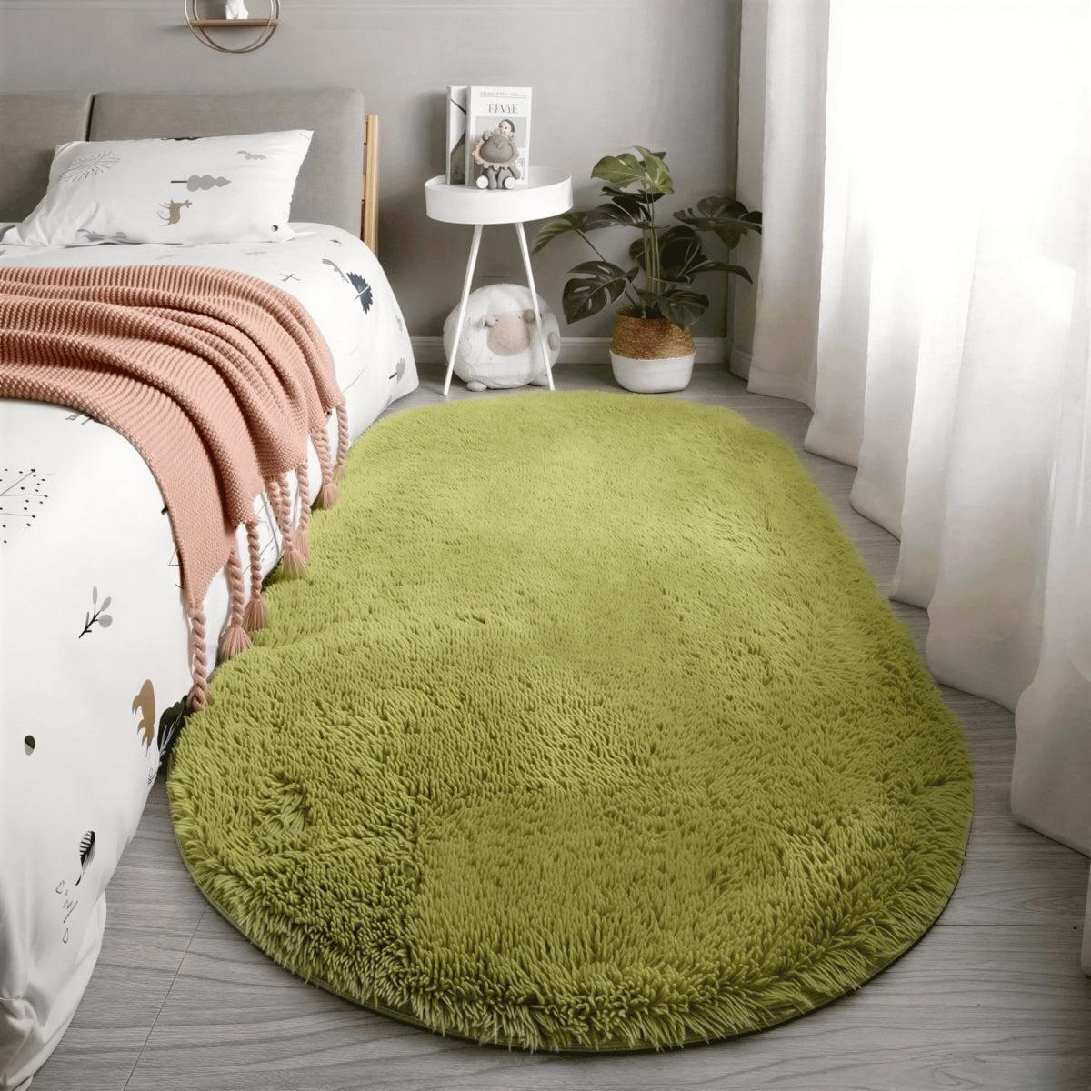 Oval Shaped Nursery Rug With Non Slip Backing