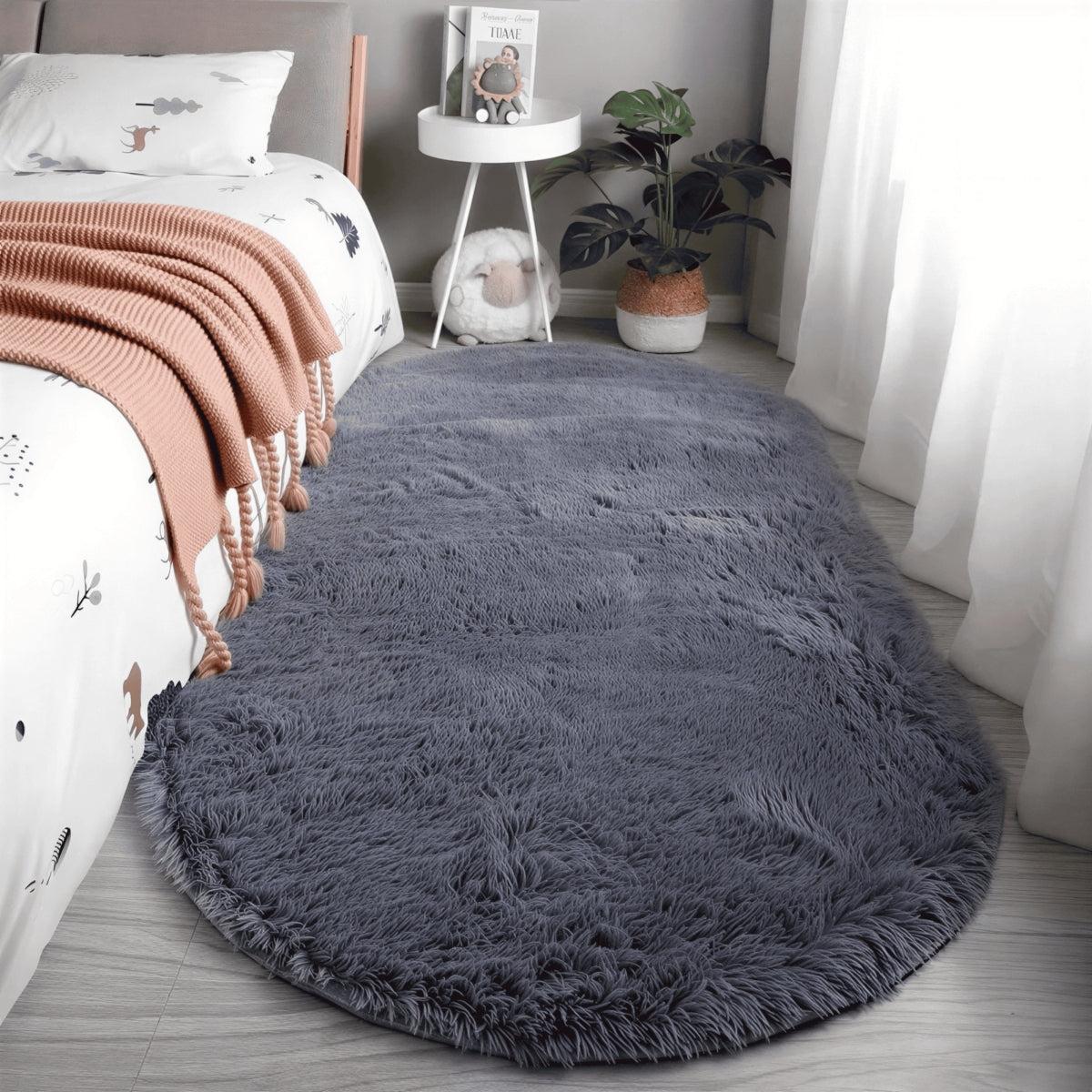 Oval Shaped Nursery Rug With Non Slip Backing