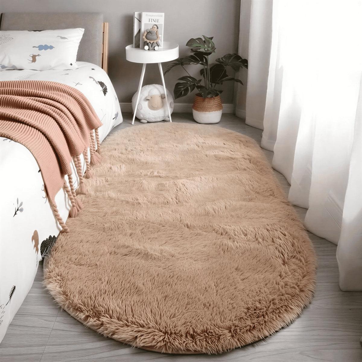 Oval Shaped Nursery Rug With Non Slip Backing