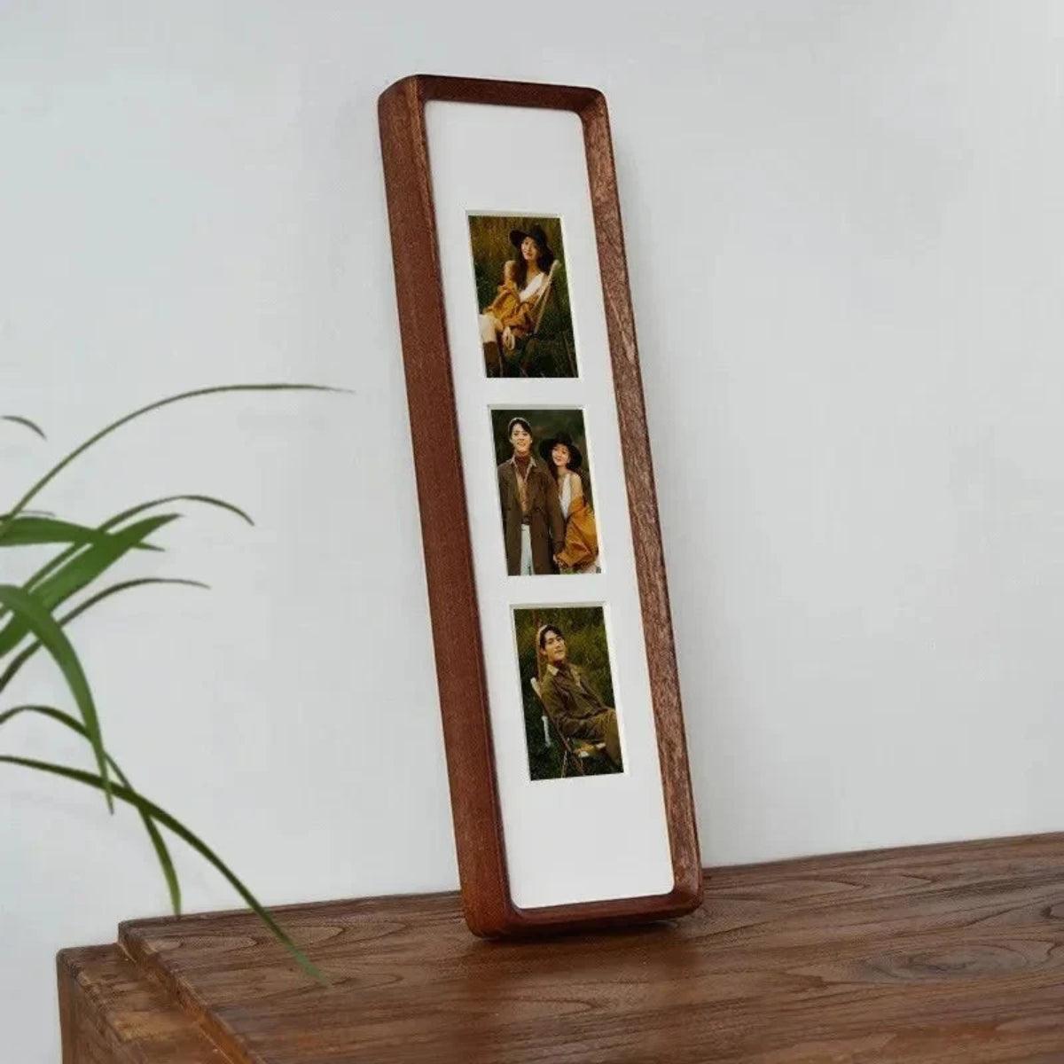 Photo Frame Set With Multiple Pictures With Wooden Border