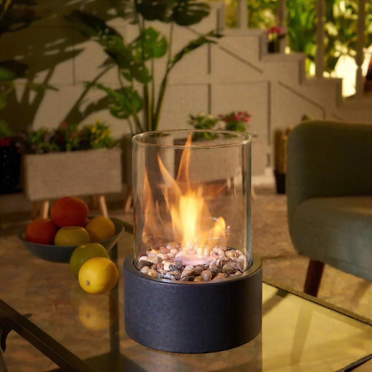 Portable Tabletop Fire Pit With Smokeless Flame Burner With Ethanol Burner