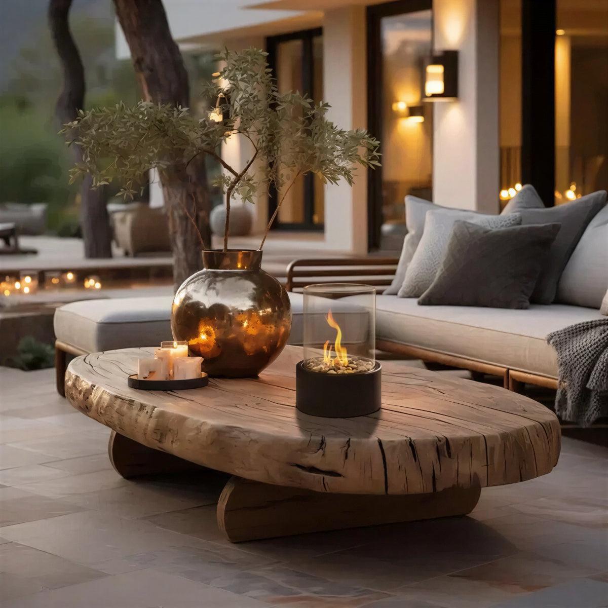 Portable Tabletop Fire Pit With Smokeless Flame Burner With Ethanol Burner