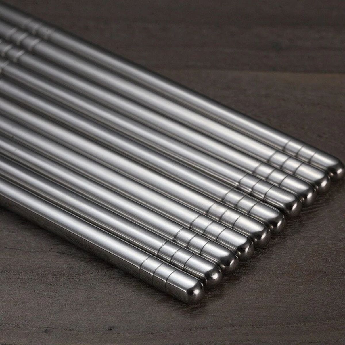 Reusable Stainless Steel Chopsticks With 5 Pair Set