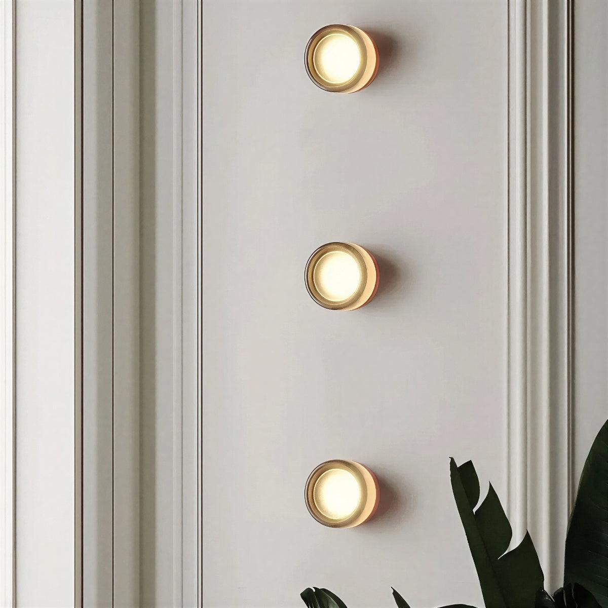 Round Dimple Wall Sconce Light With Ambient Flush Glow