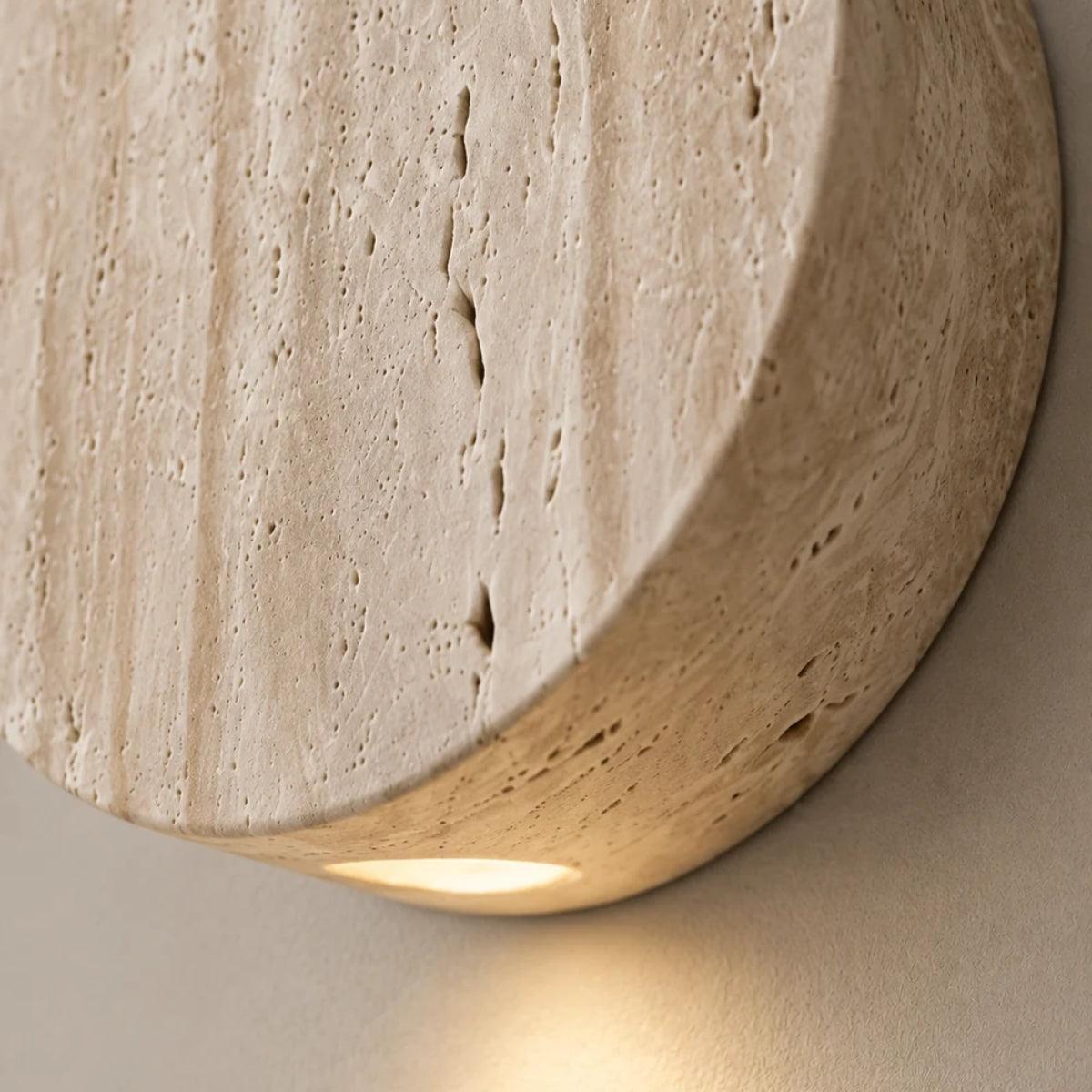 Round Stone Wall Sconce Light Fixture