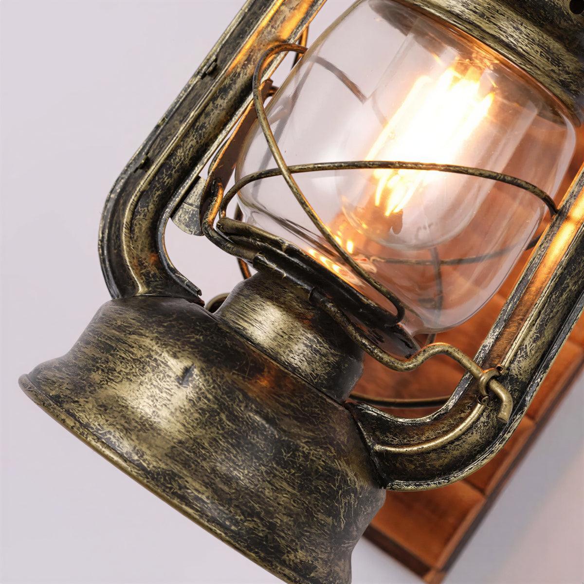 Rustic Farmhouse Wall Sconce Light Lantern With Warm Ambient Glow