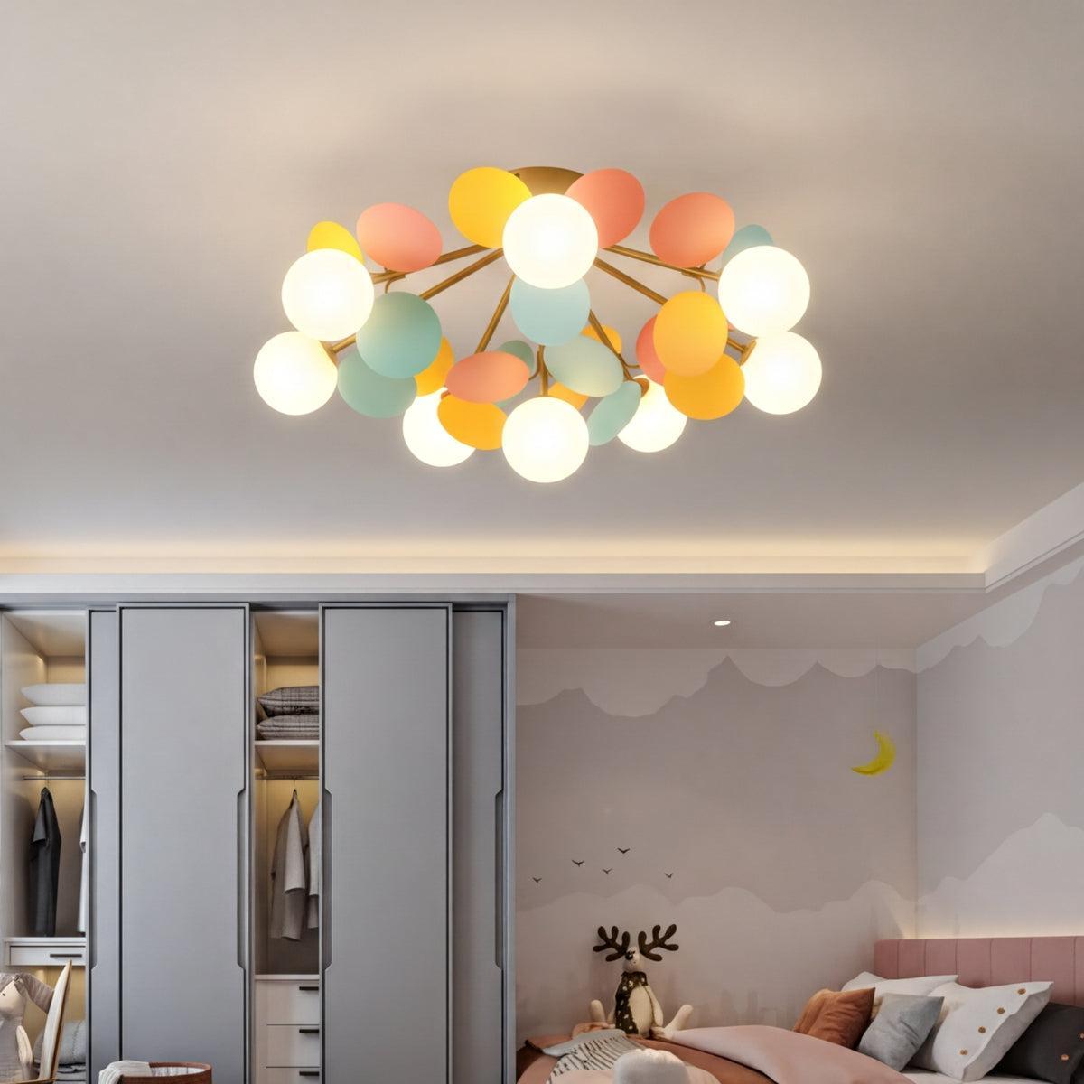Semi Flush Spherical Globe Mount Ceiling Light Fixture