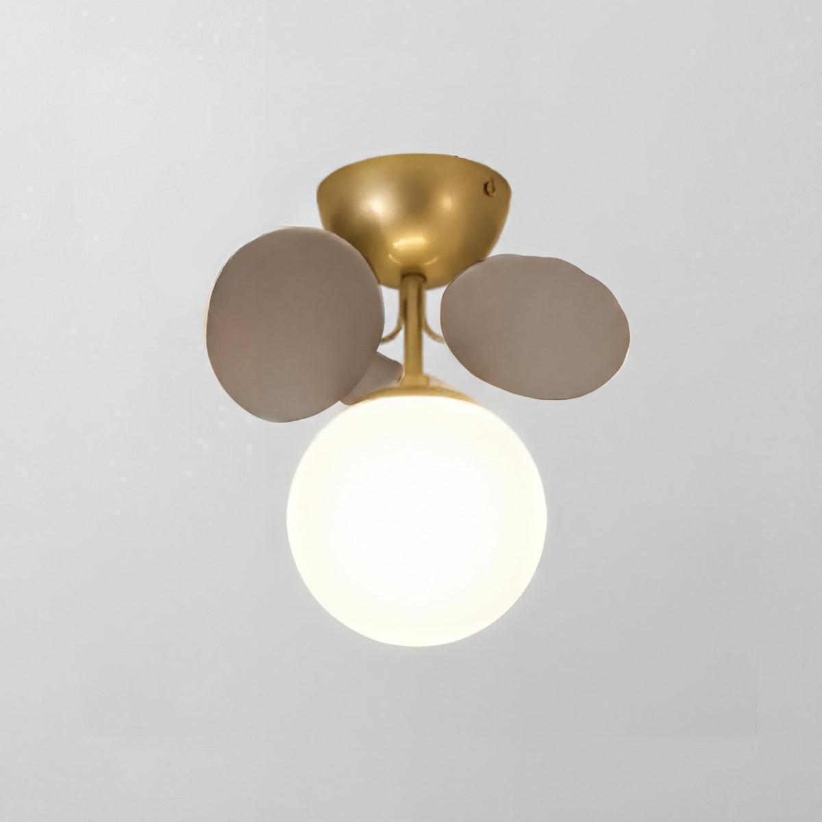 Semi Flush Spherical Globe Mount Ceiling Light Fixture