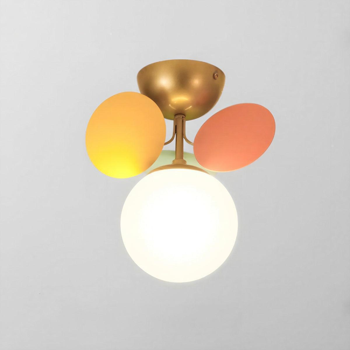 Semi Flush Spherical Globe Mount Ceiling Light Fixture