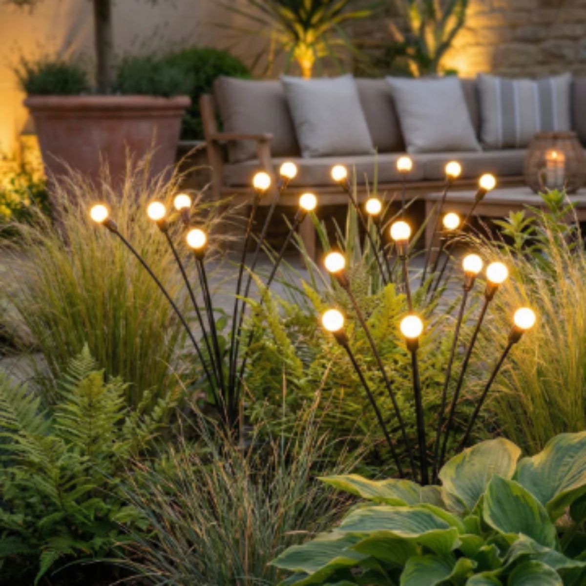 Solar Powered Firefly String Lights For Outdoor Gardens