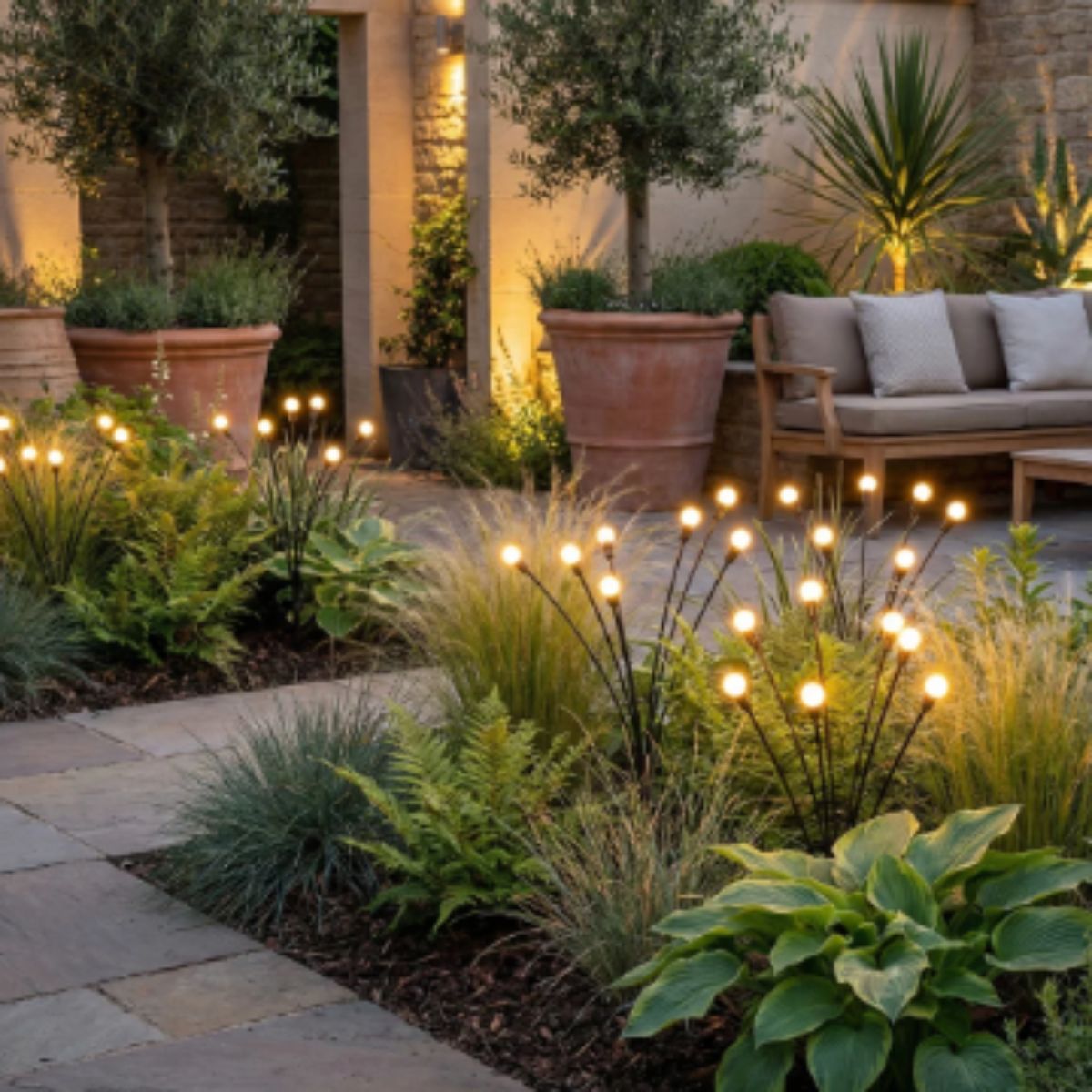 Solar Powered Firefly String Lights For Outdoor Gardens