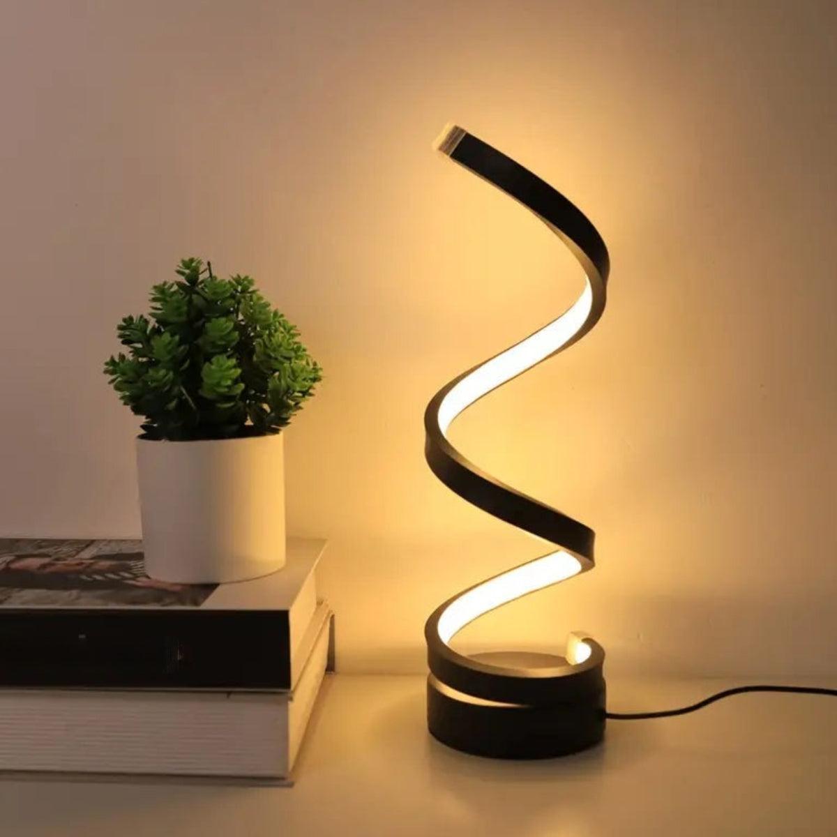 Spiral Table Lamp With RGB Colour Changing Lighting
