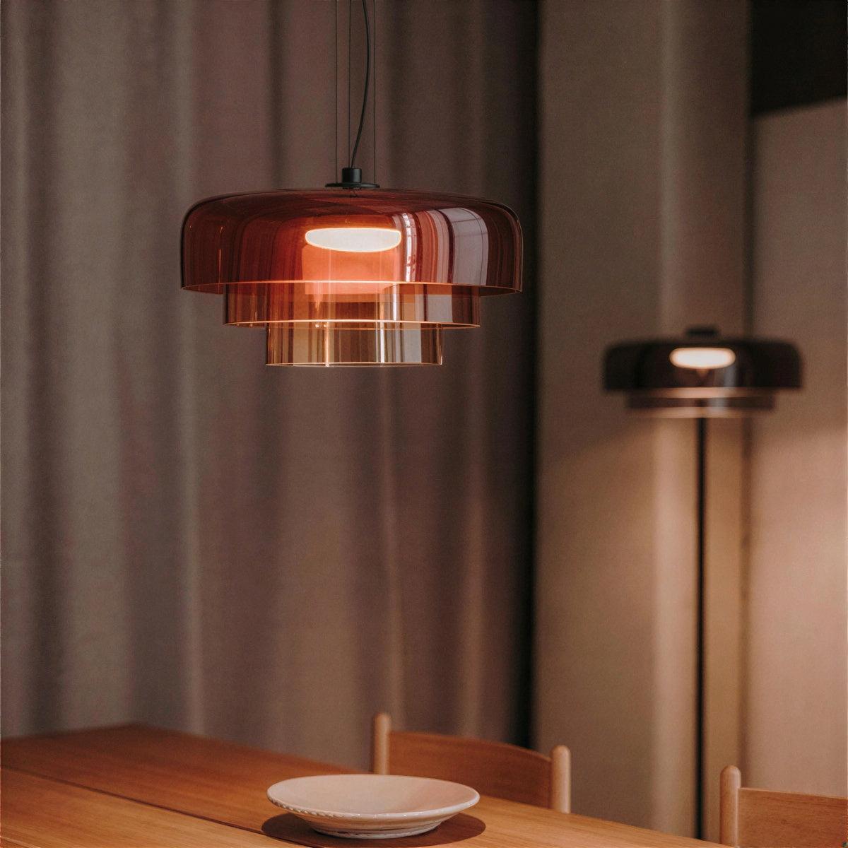 Tiered Glass Bauhaus Pendant Lighting With Layered Design