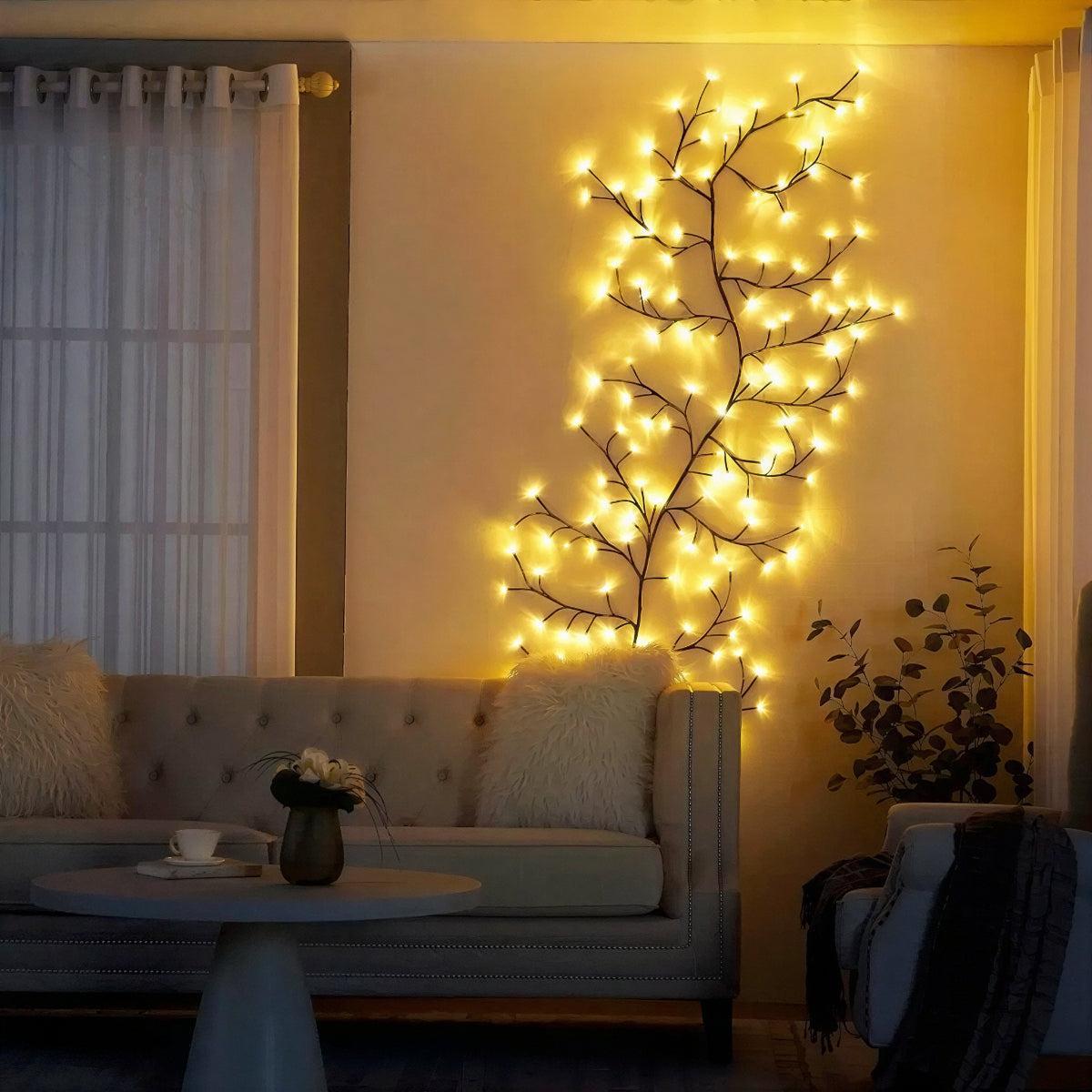 Tree Branch Wall Light Decor With Warm LED Glow