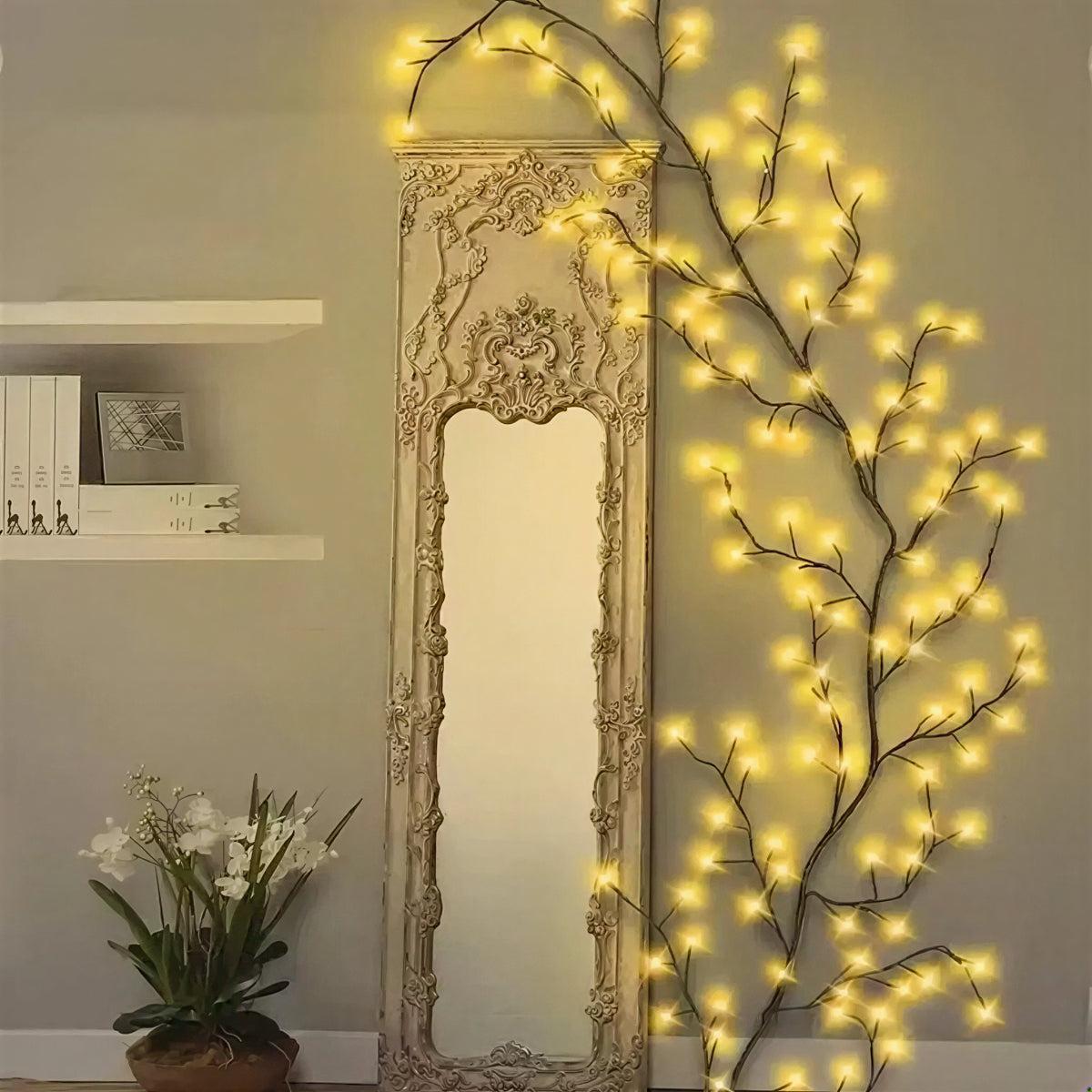 Tree Branch Wall Light Decor With Warm LED Glow