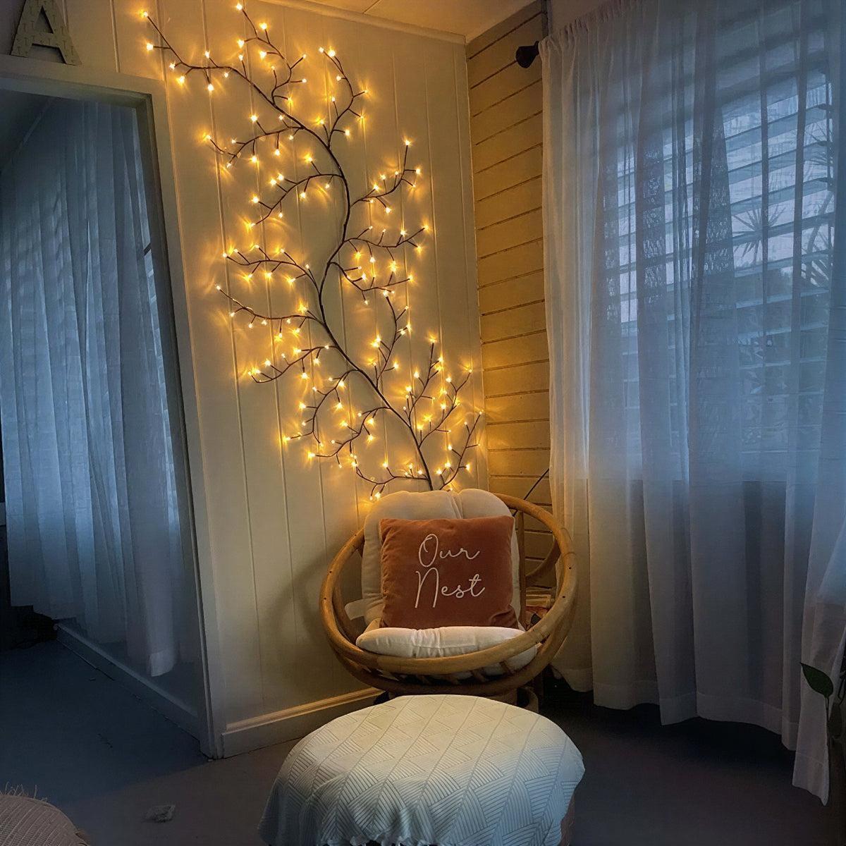Tree Branch Wall Light Decor With Warm LED Glow