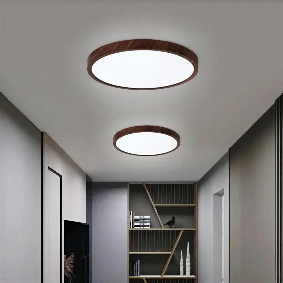Ultra Thin Circular Flush Mount Ceiling Light Fixture With Adjustable Lighting Modes