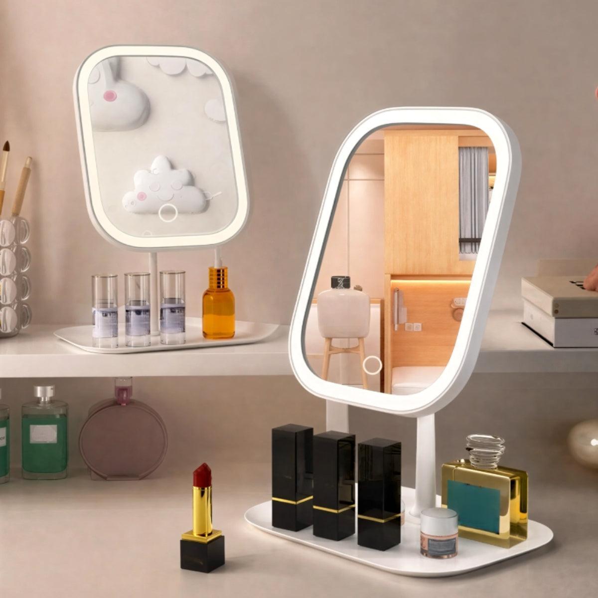 Vanity Mirror With Light And Rotating Mount For Makeup