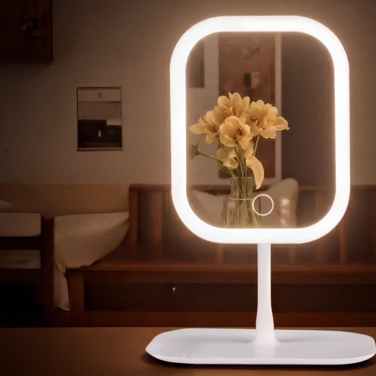 Vanity Mirror With Light And Rotating Mount For Makeup