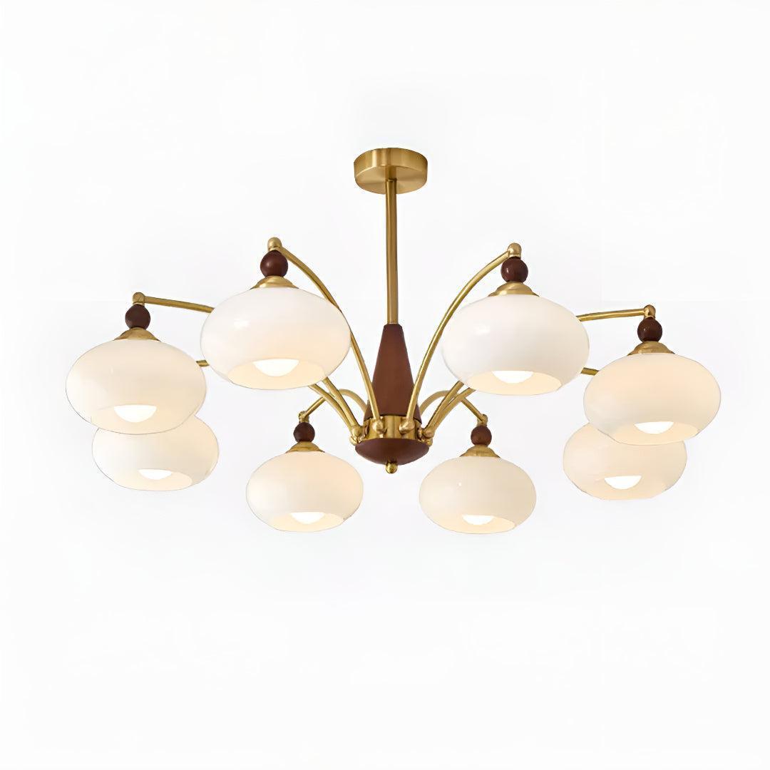 Vintage Mid Century Dining Room Chandelier With Retro Glass Shades