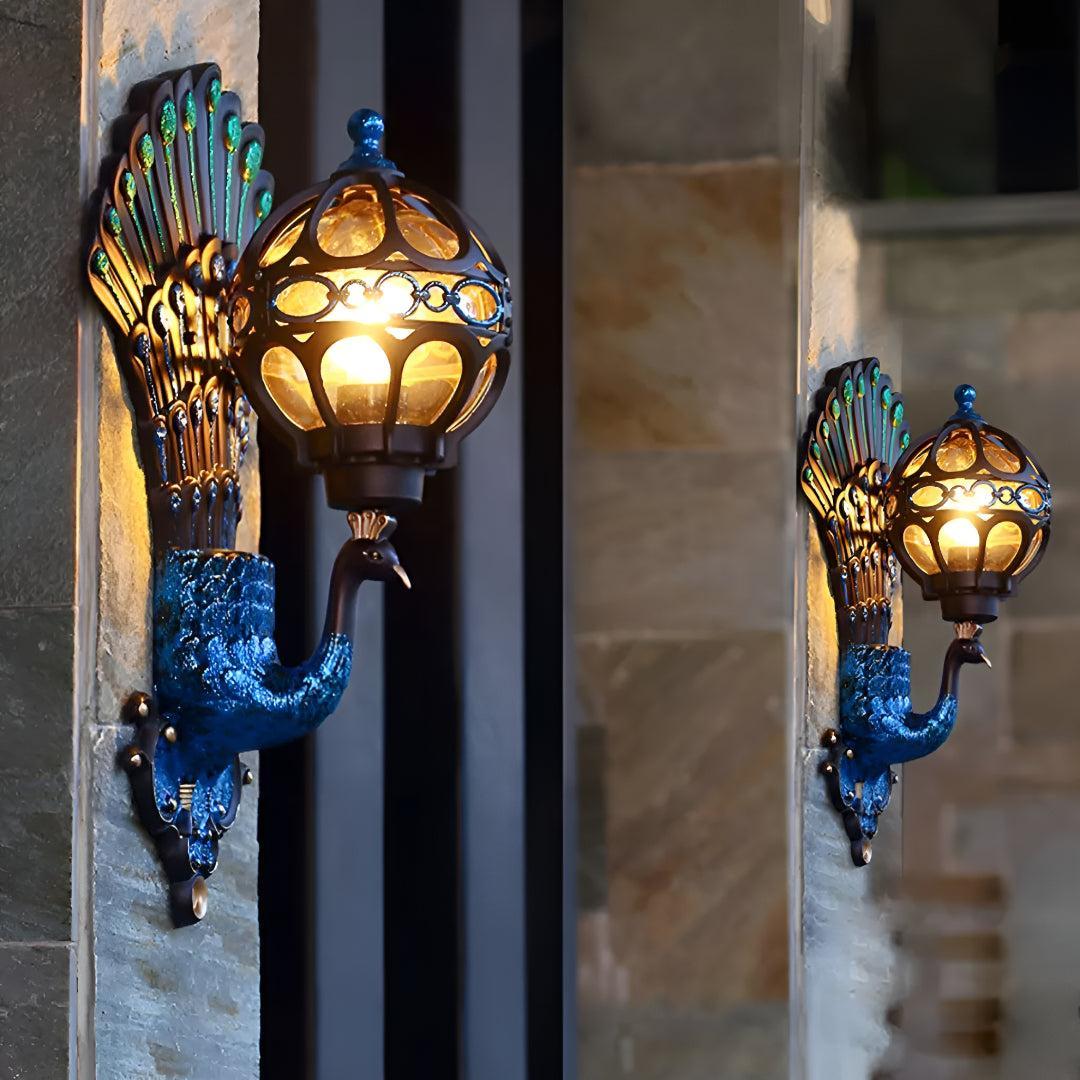 Vintage Peacock Styled Light For Outdoor Exterior Entryway Light