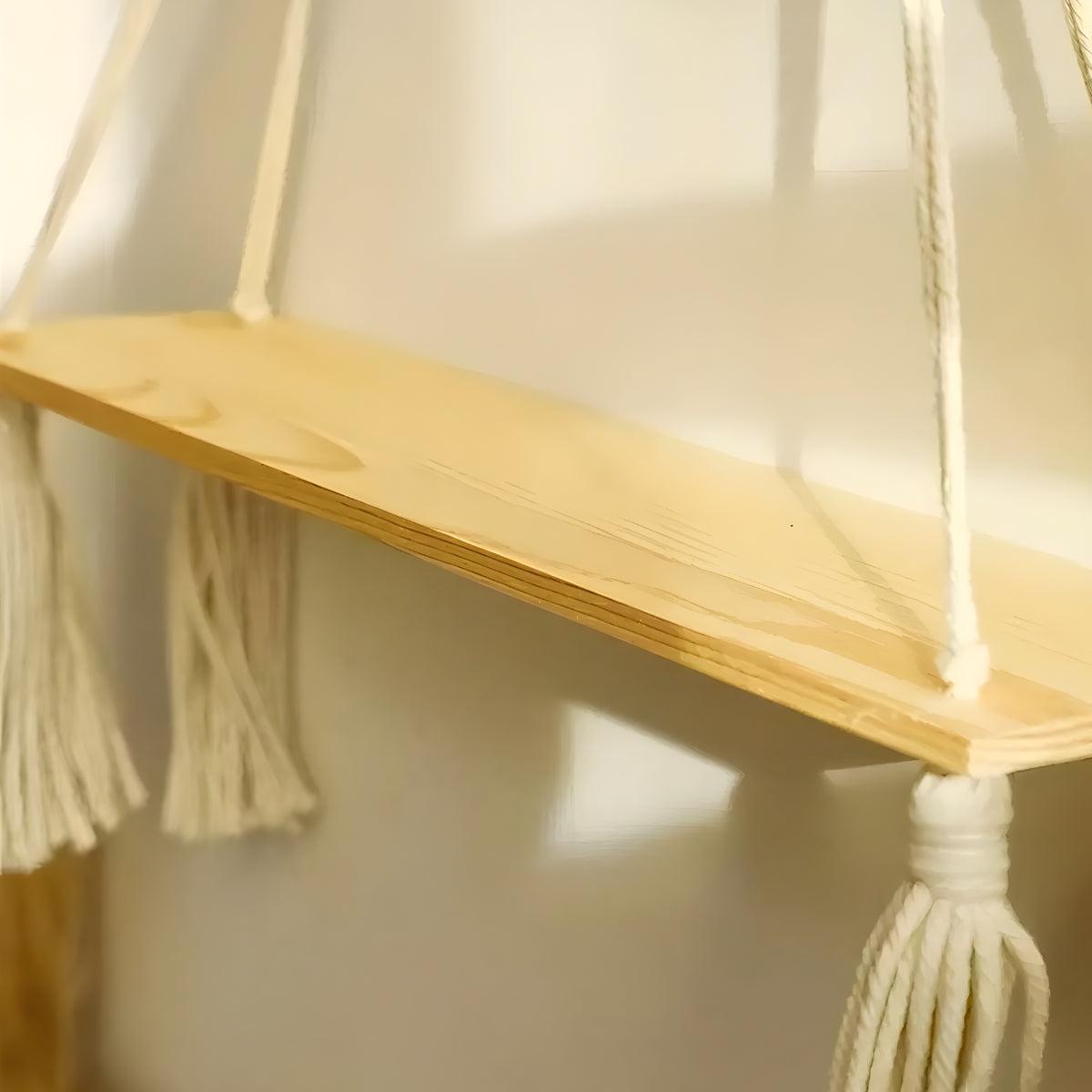 Wall Mounted Hanging Shelf For Hanging And Decor With Boho Design