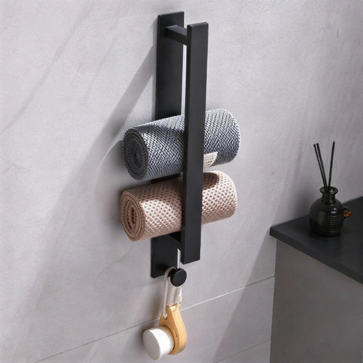 Wall Mounted Towel Rack With Hand Towel Holder For Bathroom Storage