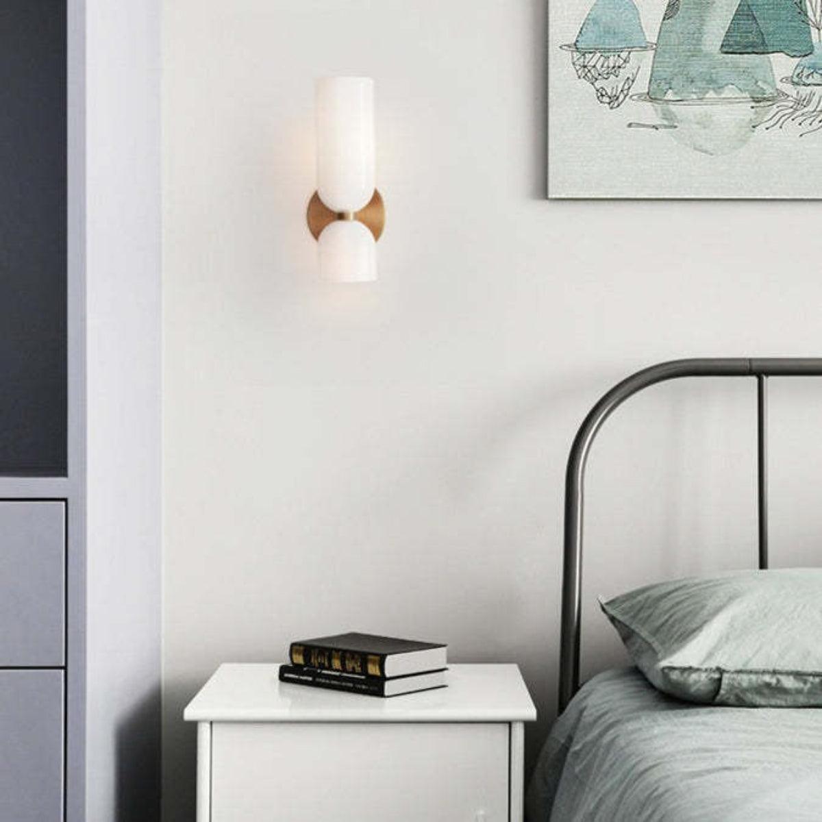 Wall Sconce Light Fixture With Dual Glass Shade