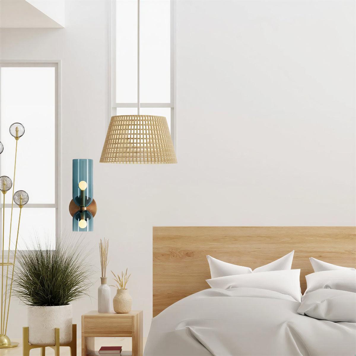 Wall Sconce Light Fixture With Dual Glass Shade