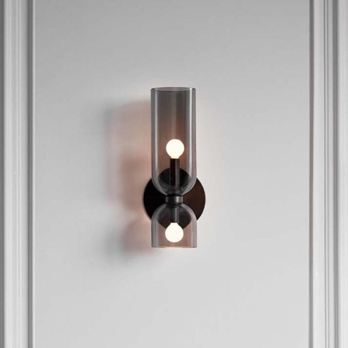 Wall Sconce Light Fixture With Dual Glass Shade
