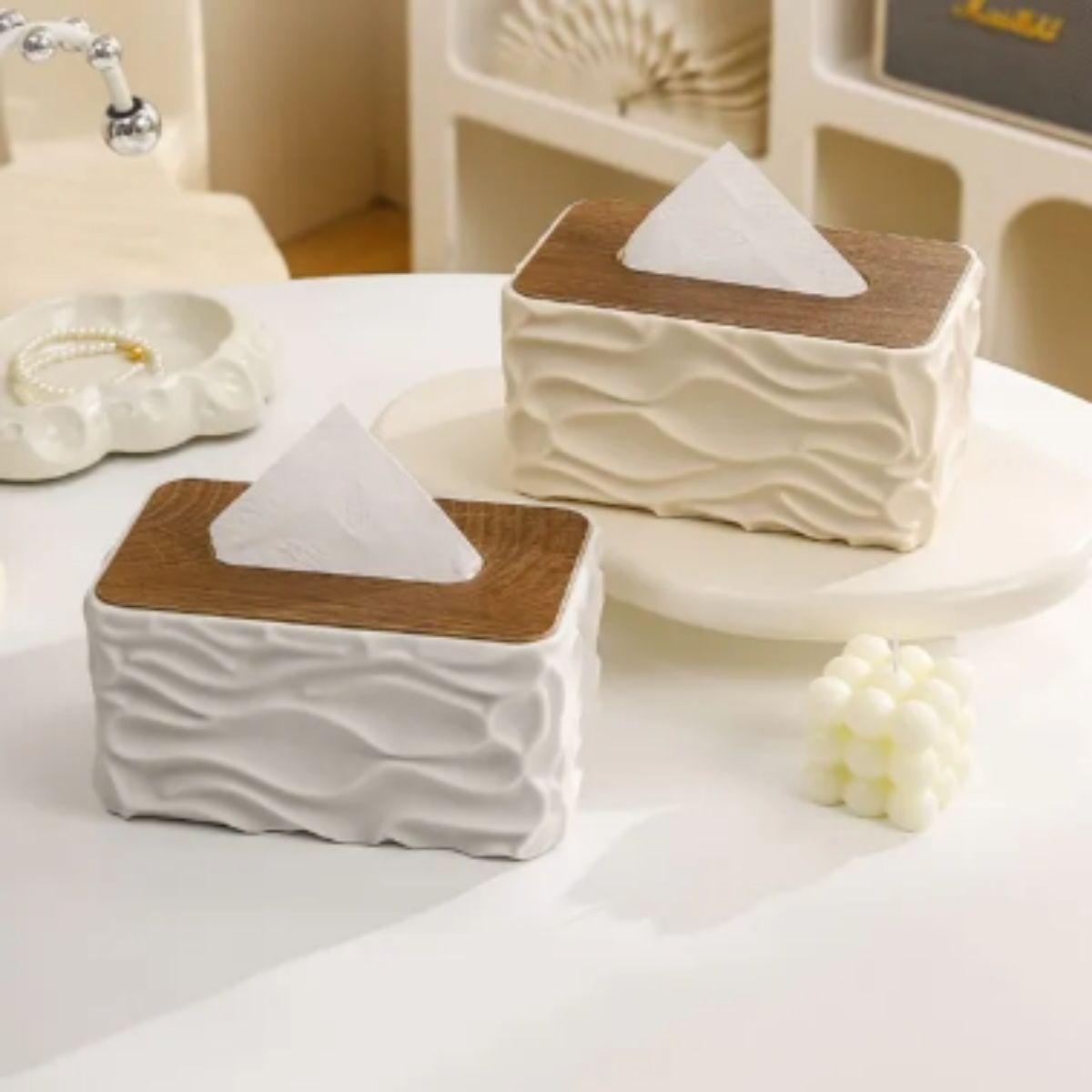 Wave Textured Tissue Serviette Box Cover Holder