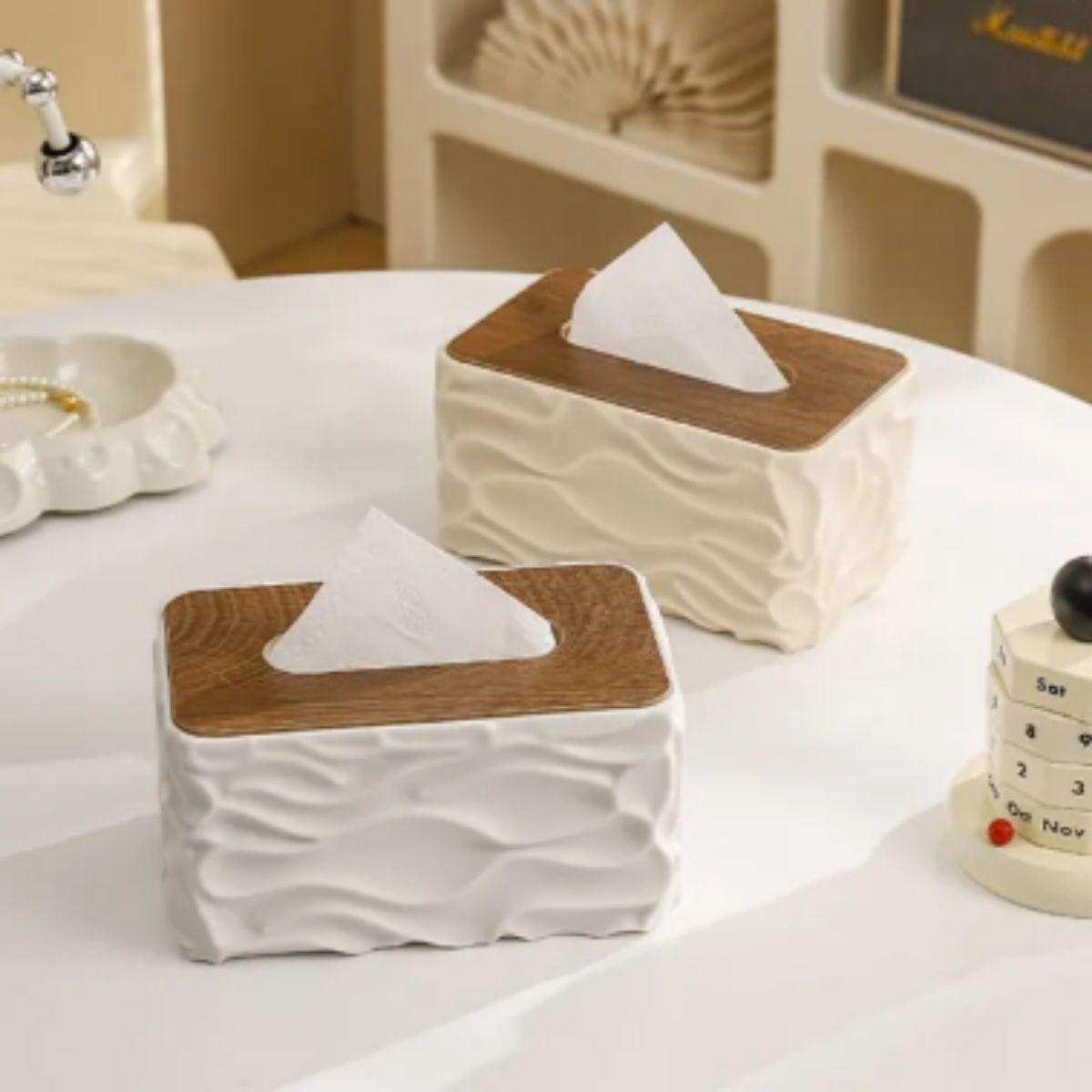 Wave Textured Tissue Serviette Box Cover Holder