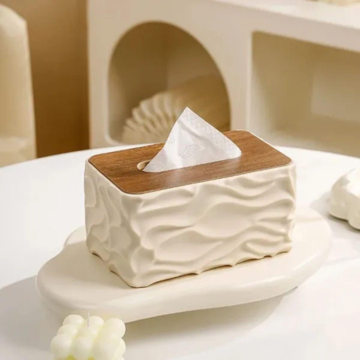 Wave Textured Tissue Serviette Box Cover Holder