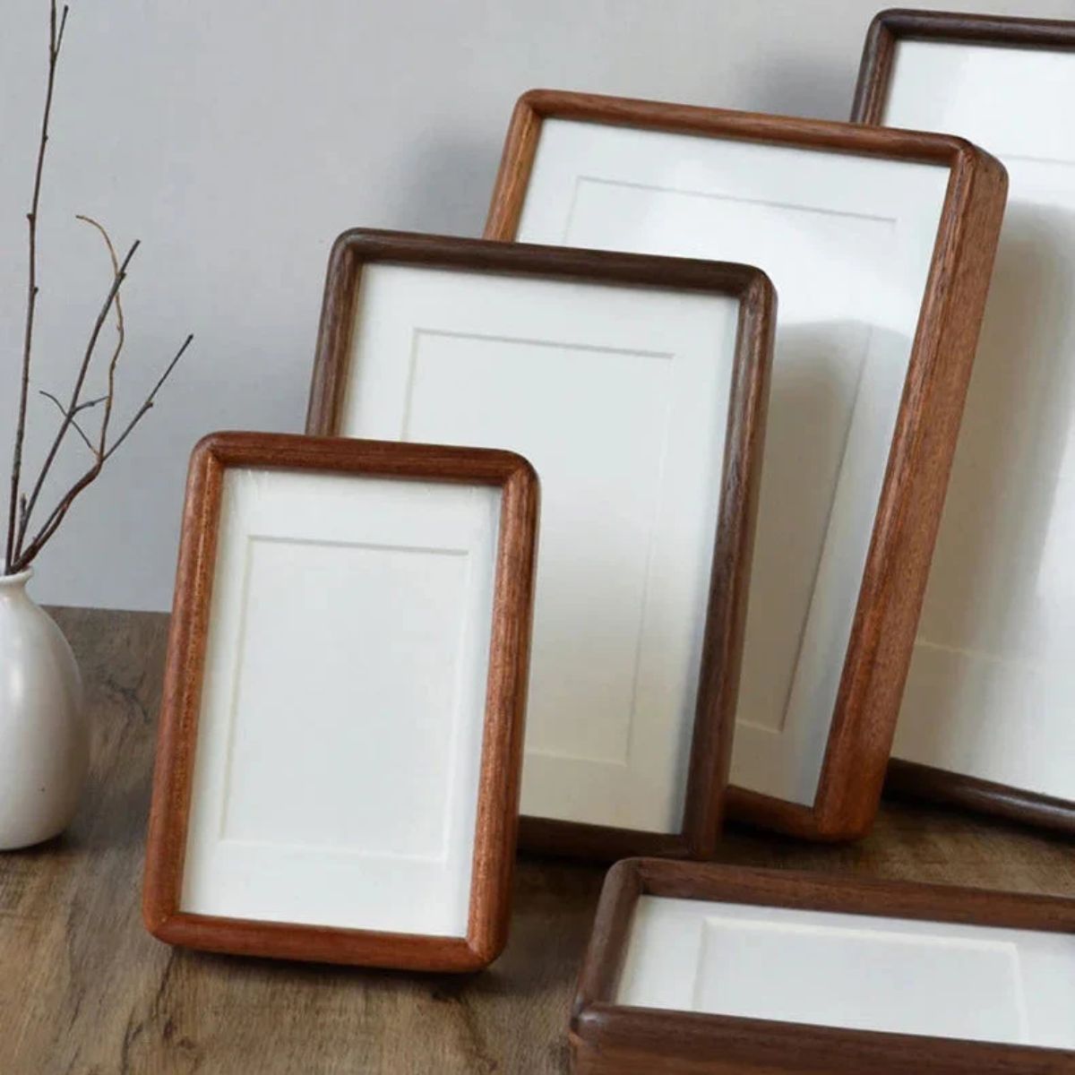 Wooden Photo Picture Display Frame With Rounded Corners