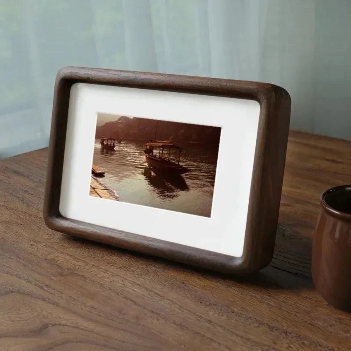 Wooden Photo Picture Display Frame With Rounded Corners