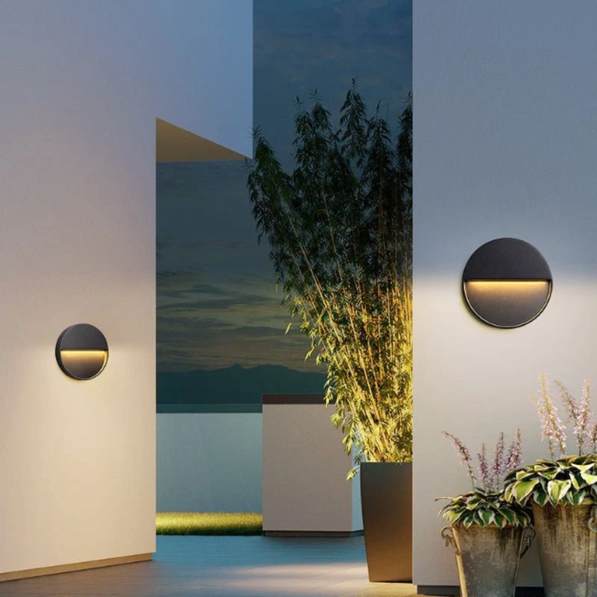 Circular Wall Mounted Sconce Light Fixture For Hallway And Staircase