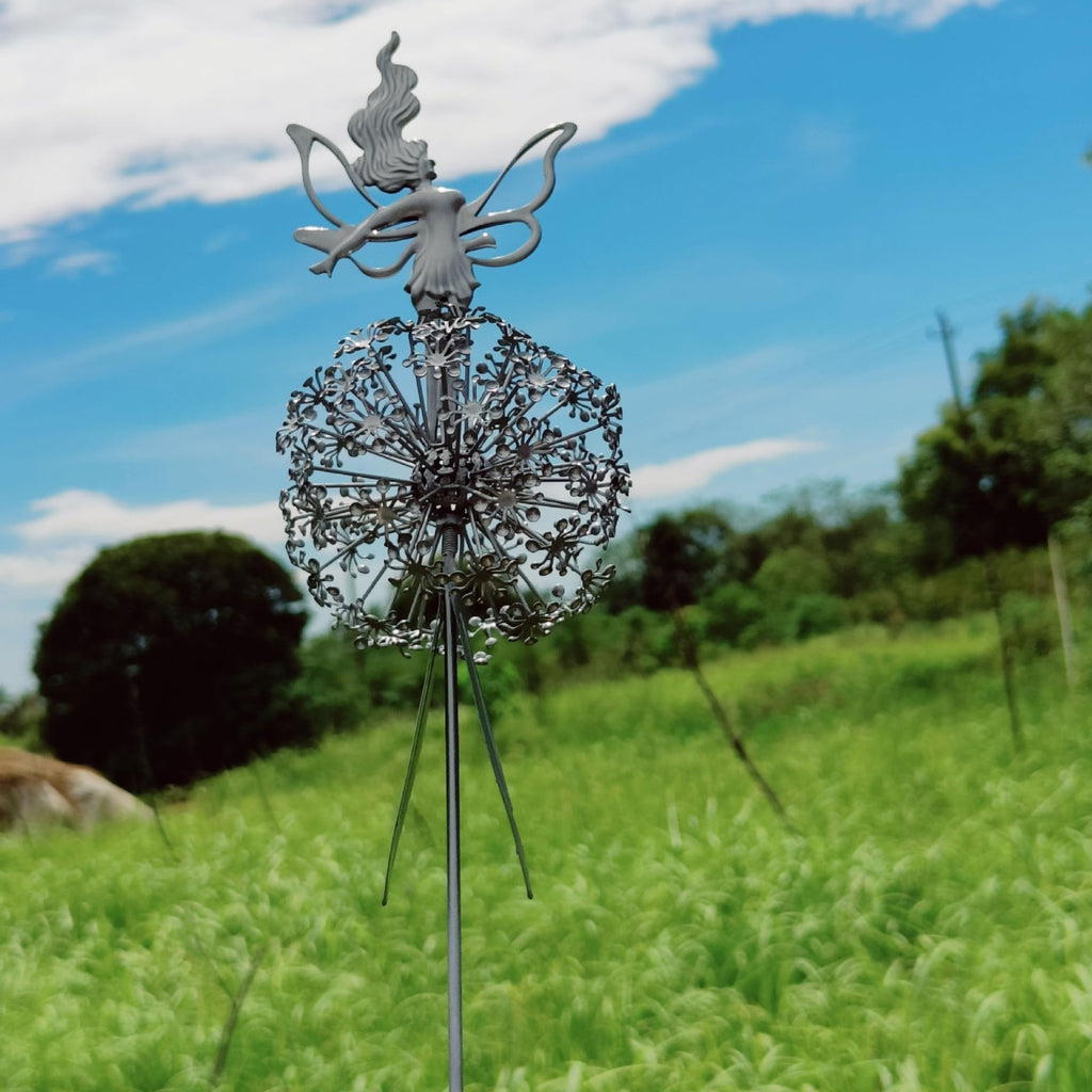 Outdoor Fairy Garden Figurine Statue With Dandelion Design