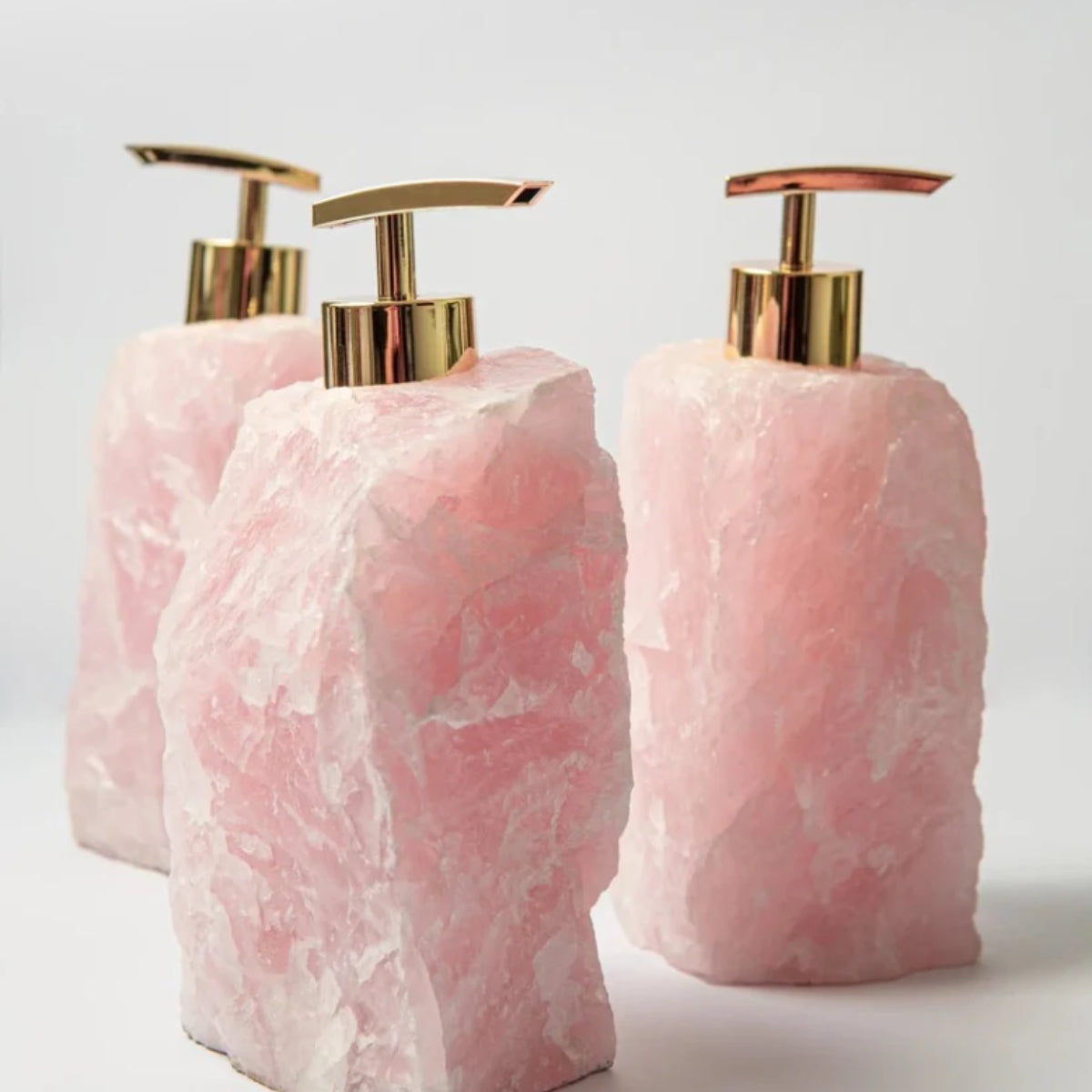 Bathroom Hand Soap Dispenser With Gemstone Geode Base