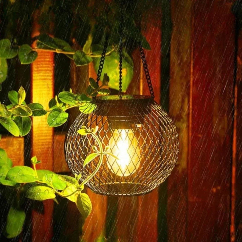 Solar Powered Hanging Outdoor Lanterns With Automatic Dusk Sensor