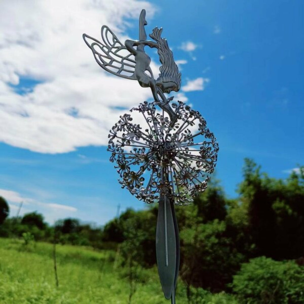 Outdoor Fairy Garden Figurine Statue With Dandelion Design