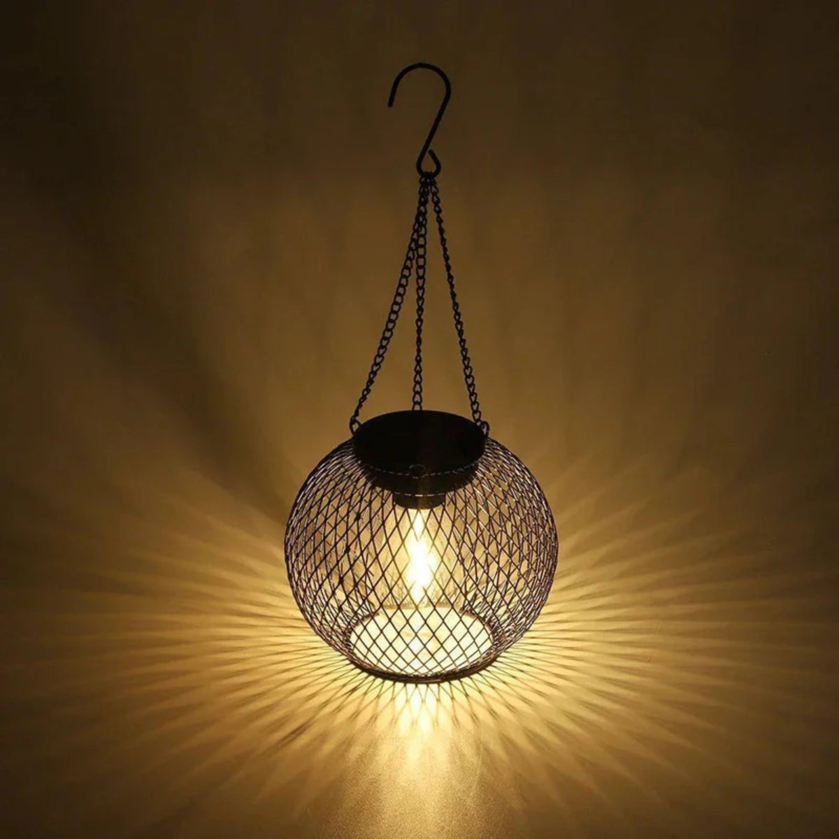 Solar Powered Hanging Outdoor Lanterns With Automatic Dusk Sensor