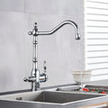 Antique Kitchen Faucet With Filtered Water And Swivel Spout Design