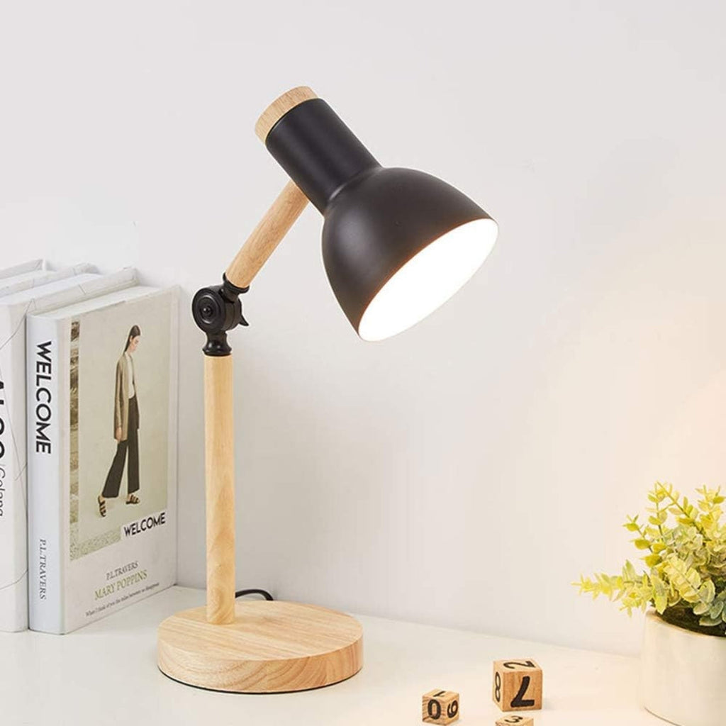 Nordic Wooden Table Lamp With Adjustable Arm