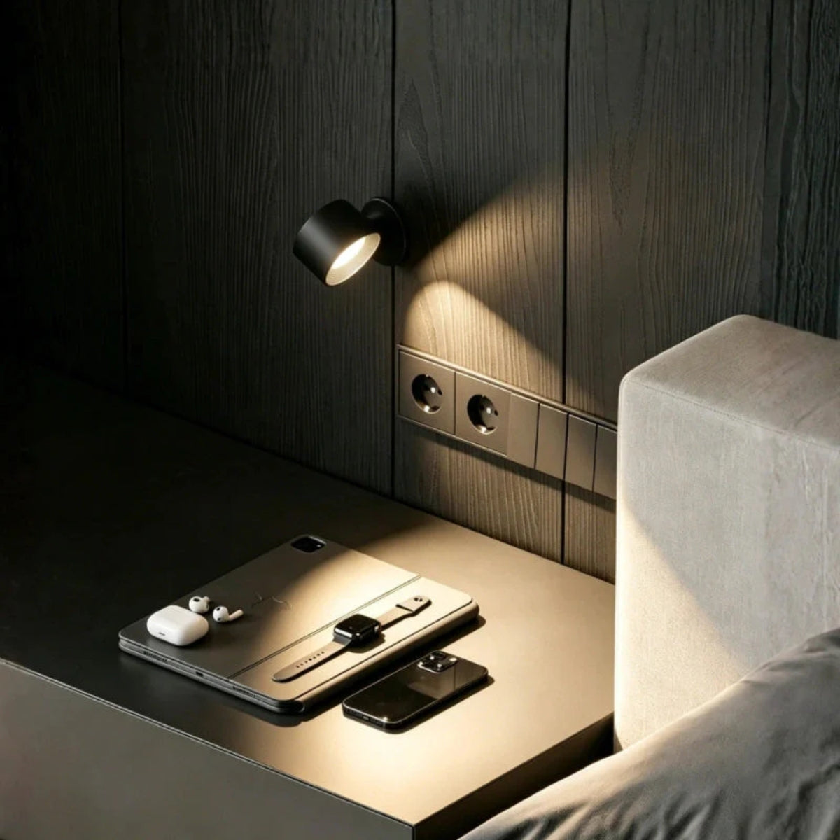 Motion Sensor Stick On Wall Light With Rechargeable Battery And Adjustable Angle