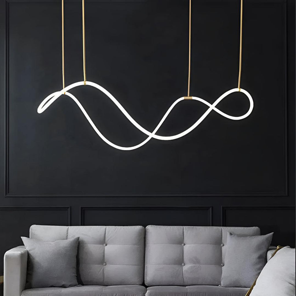 Acrylic Asymmetrical LED Wave Tube Pendant Light Fixture