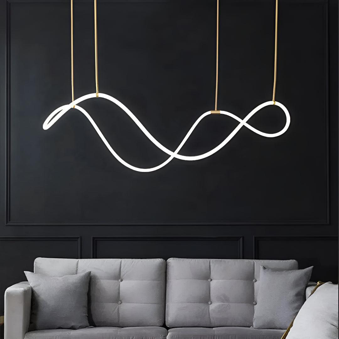 Acrylic Asymmetrical LED Wave Tube Pendant Light Fixture