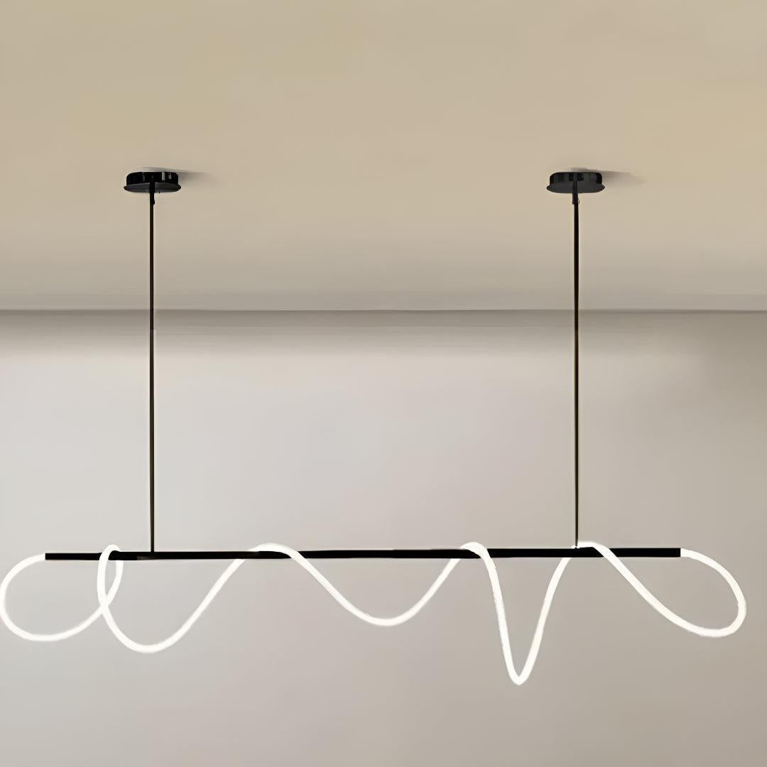 Acrylic Asymmetrical LED Wave Tube Pendant Light Fixture