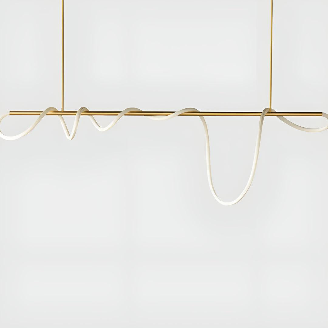 Acrylic Asymmetrical LED Wave Tube Pendant Light Fixture