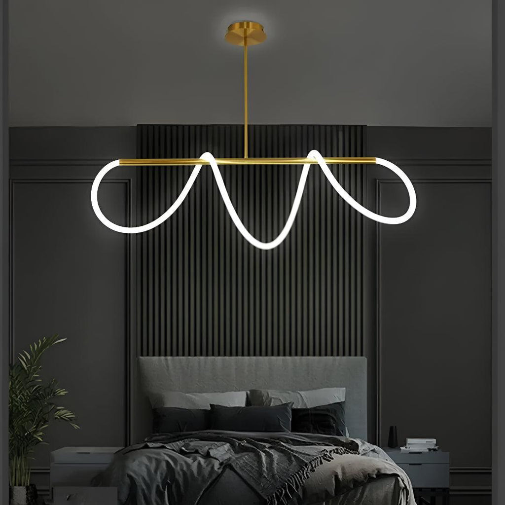Acrylic Asymmetrical LED Wave Tube Pendant Light Fixture