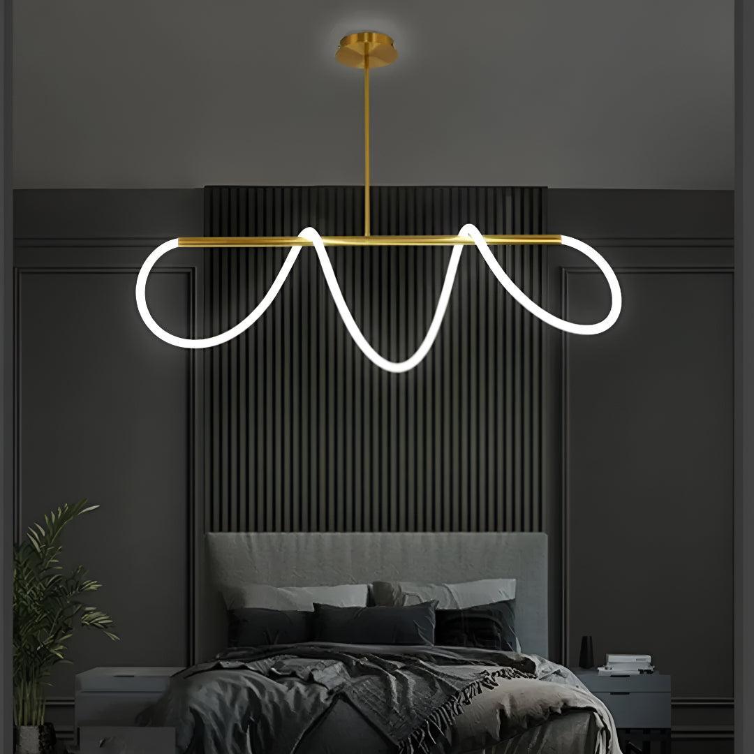 Acrylic Asymmetrical LED Wave Tube Pendant Light Fixture